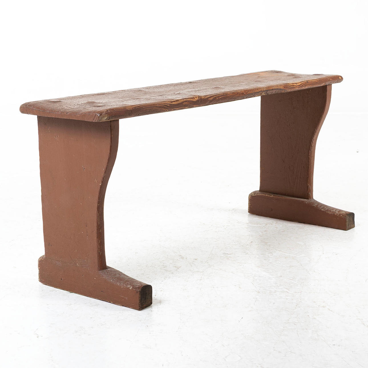 A painted bench, 19th century.