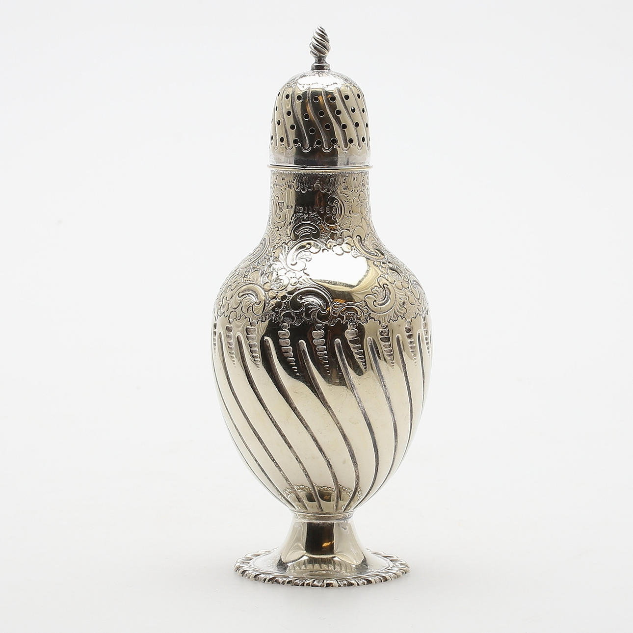 SOCKERRUSKA, nysilver, Charles Edward Nixon, Sheffield, England, sent 1800-tal.