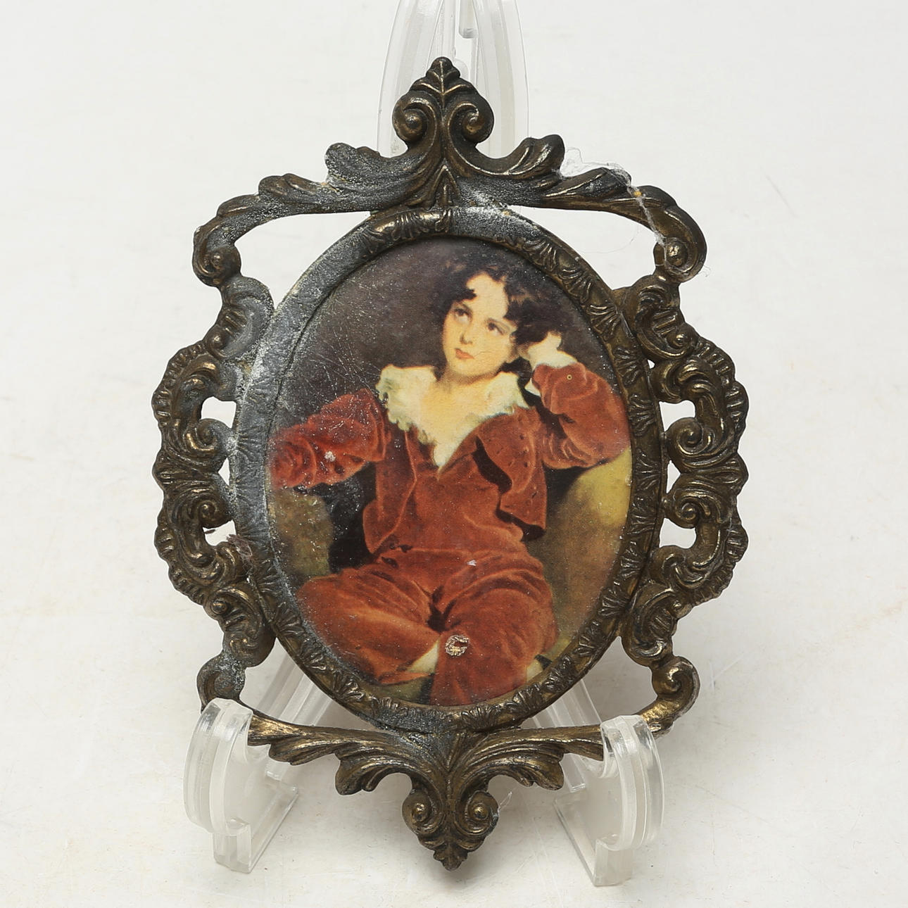 Photo frame, metal, with print.