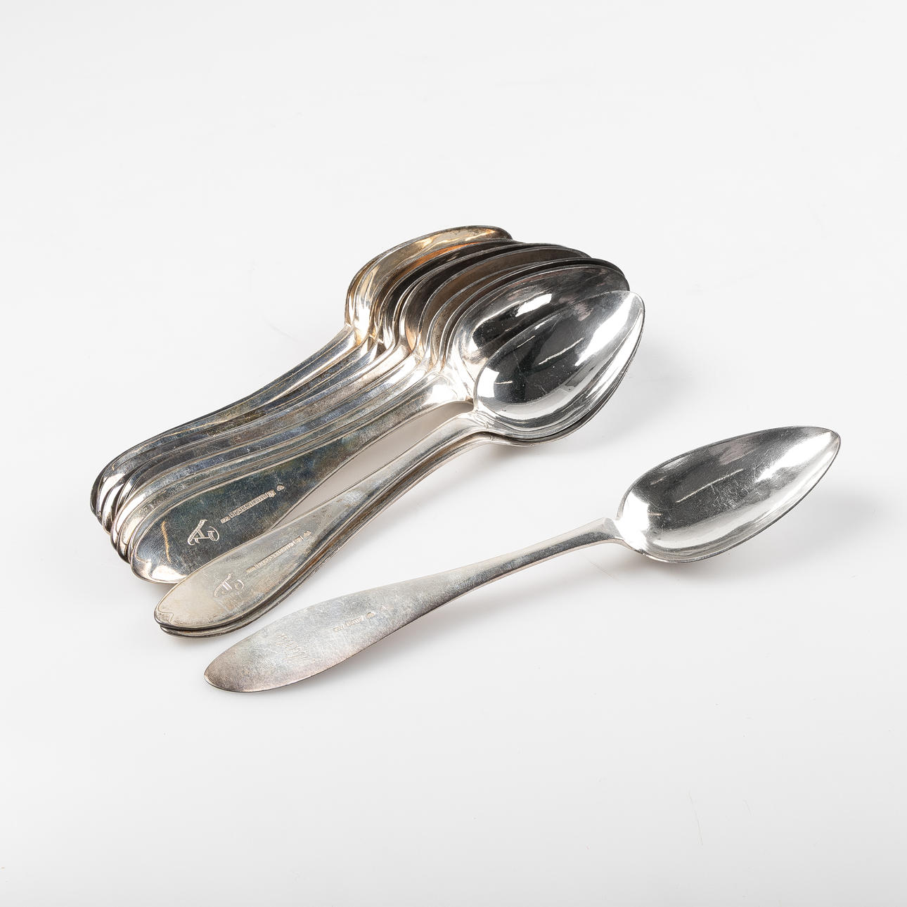 SKEDAR, 13 delar, silver, 1820-1850-tal.