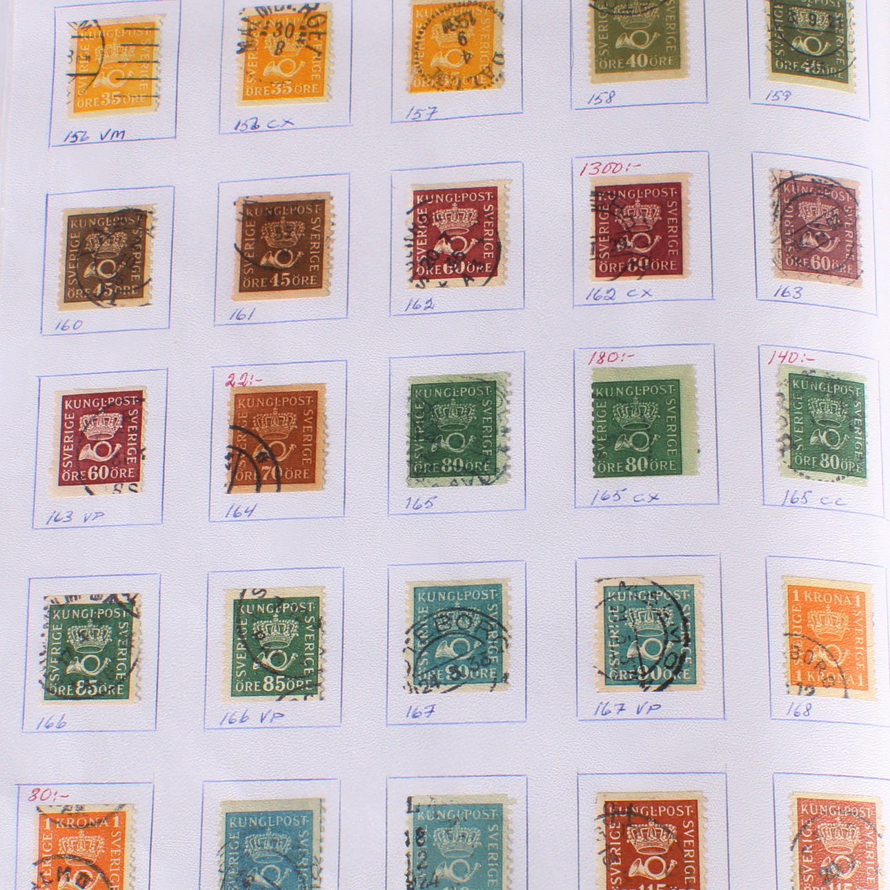 FRIMÄRKEN, 2 album, mestadels Sverige, 1800-1900-tal.