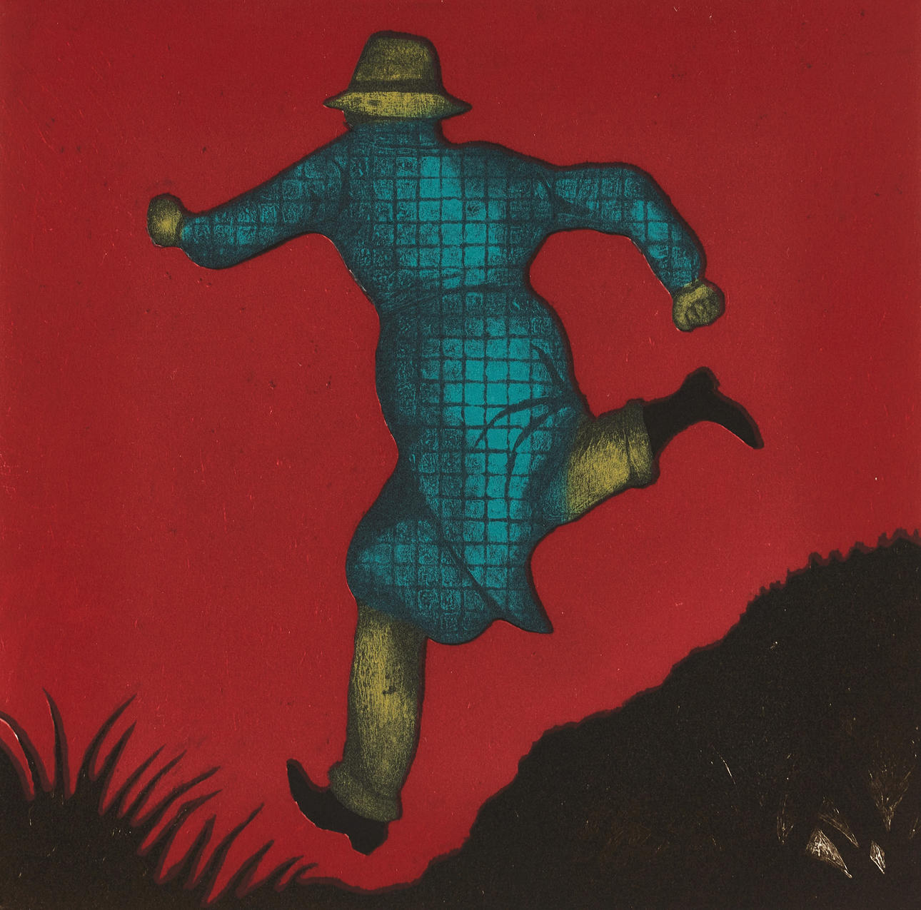 JAN HÅFSTRÖM. (Born 1937). Mr Walker springer, signed, dated 2022, numbered 24/50, colour etching.