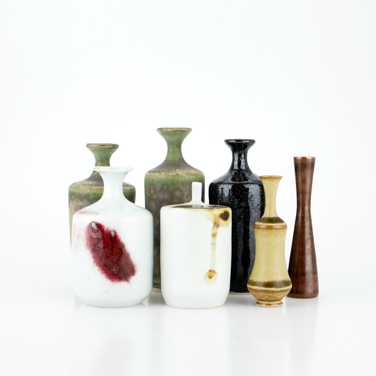 Miniatures, 7 pieces, stoneware, signed, Mölle, Höganäs.