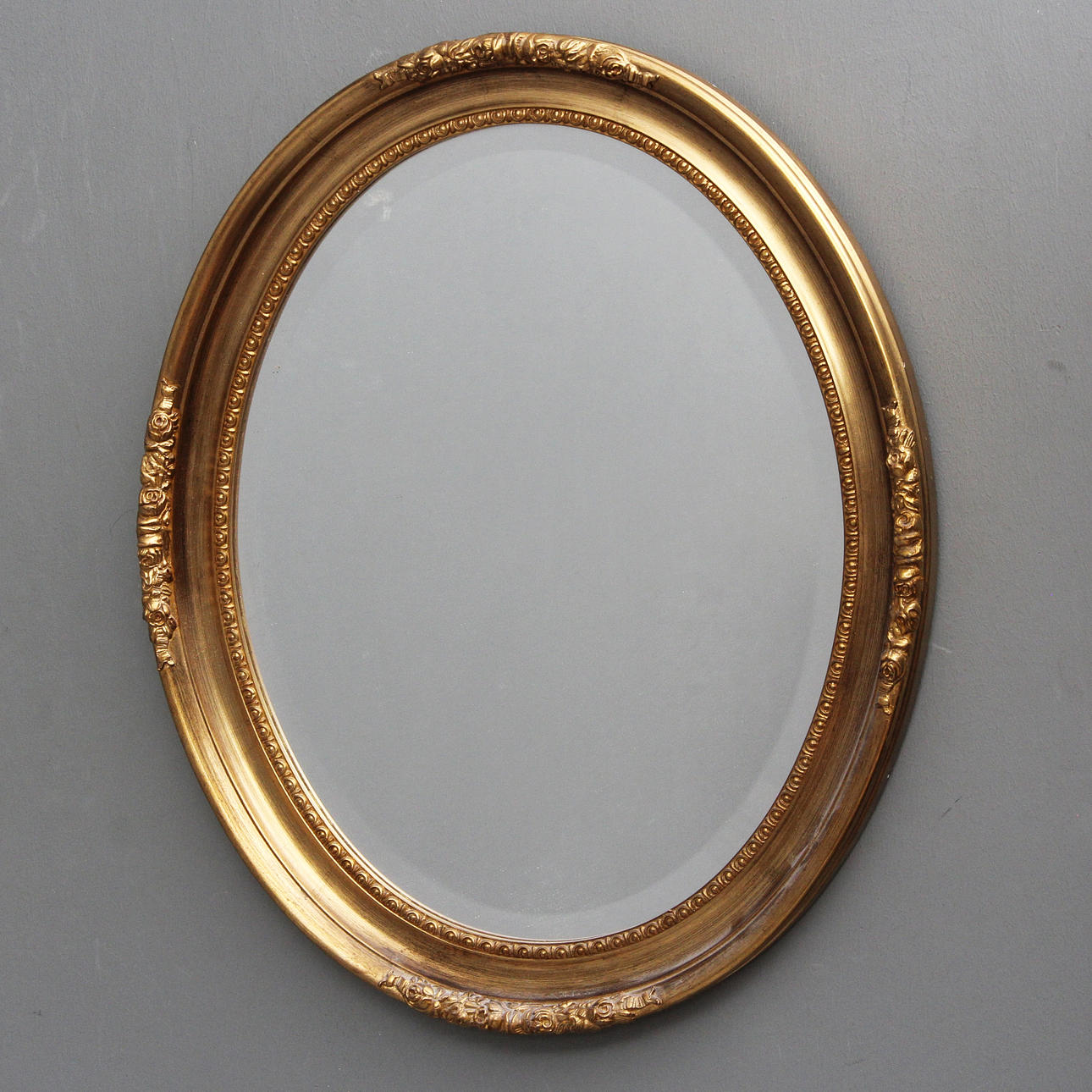 MIRROR, oval, modern.