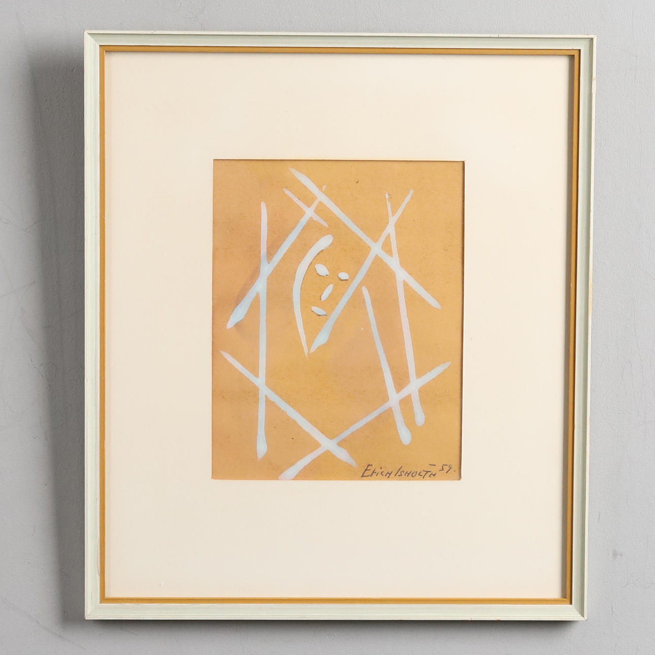 ERICH ISHOLTH. Mixed media, signed and dated -57.