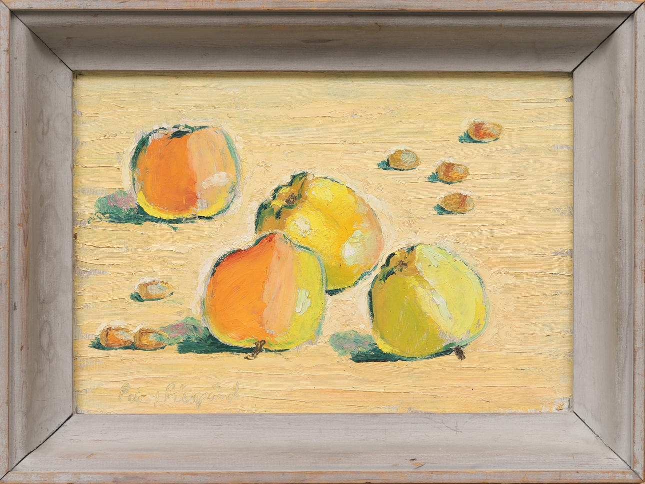 PÄR SIEGÅRD. oil on panel, still life. Signed.
