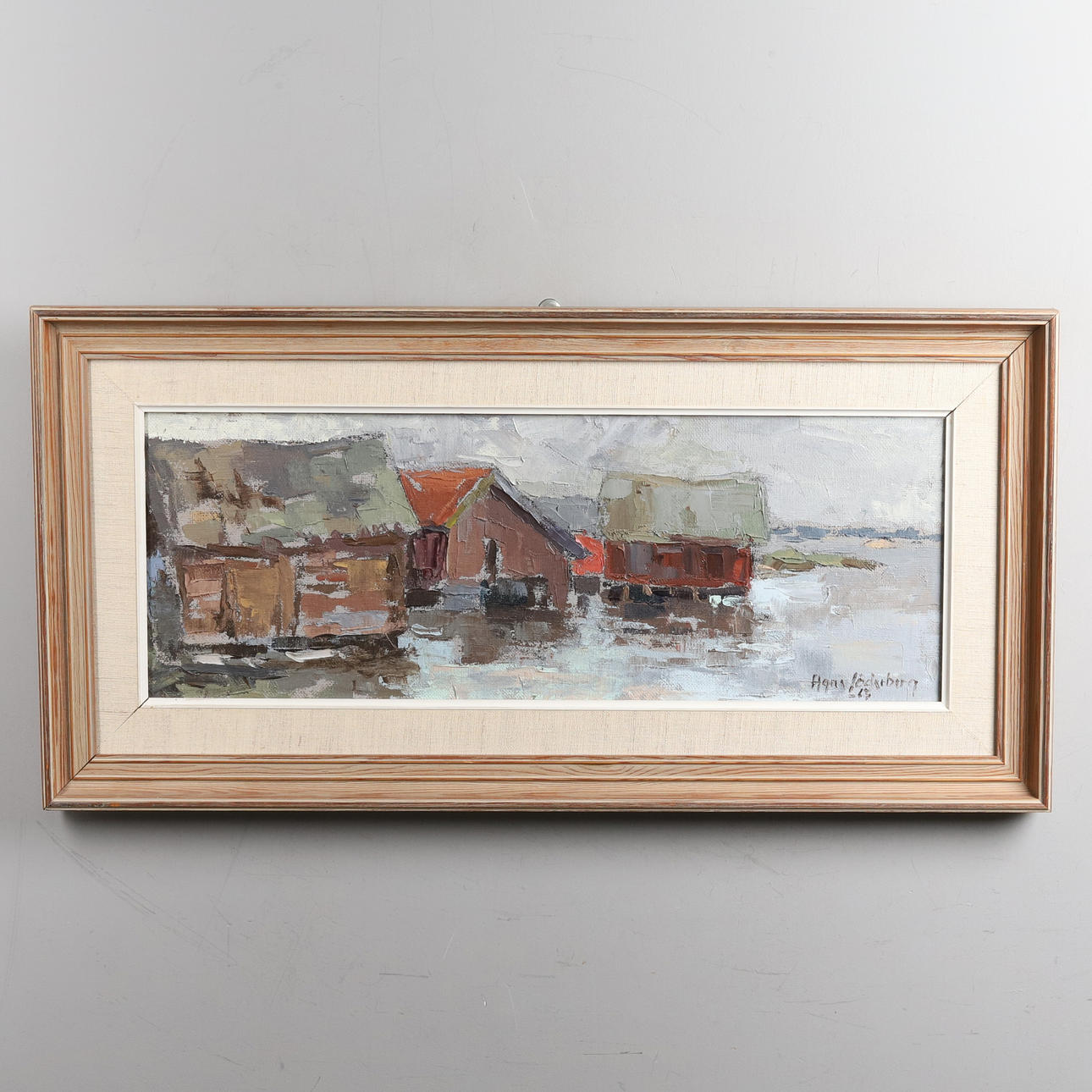 AGNE SÖDERBERG. OIL ON CANVAS, “Skärgårdsstugor”, signed & dated.