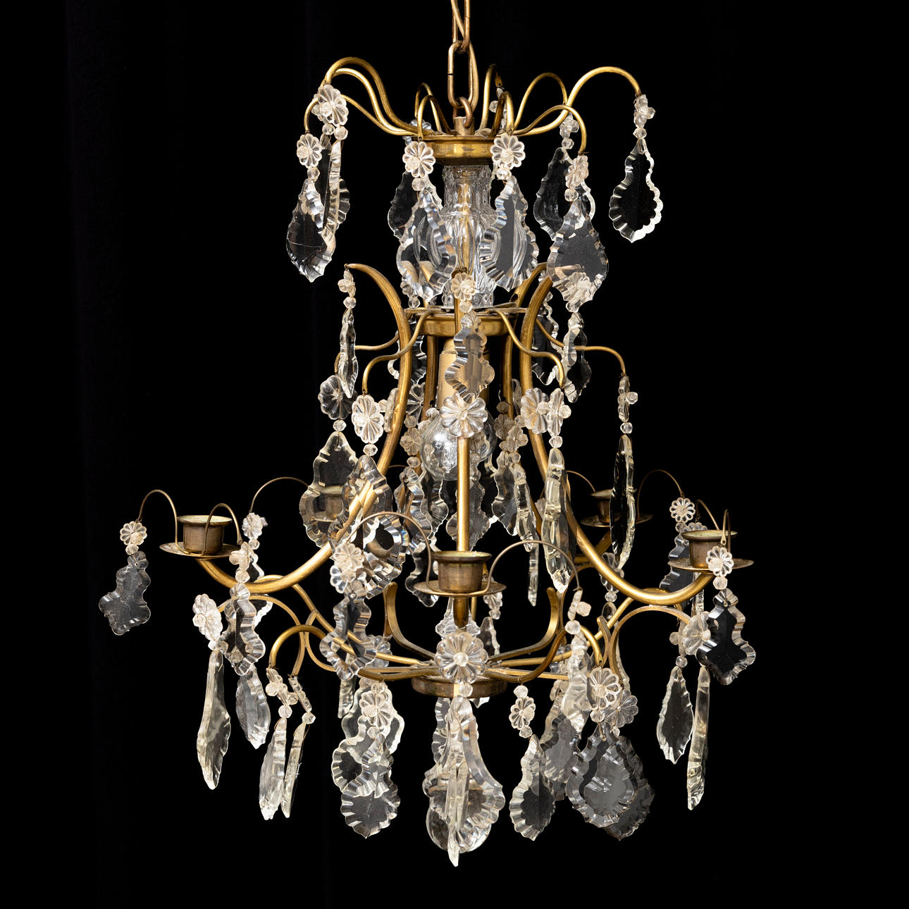 A mid-20th century Rococo chandelier. Height approx. 60 cm.