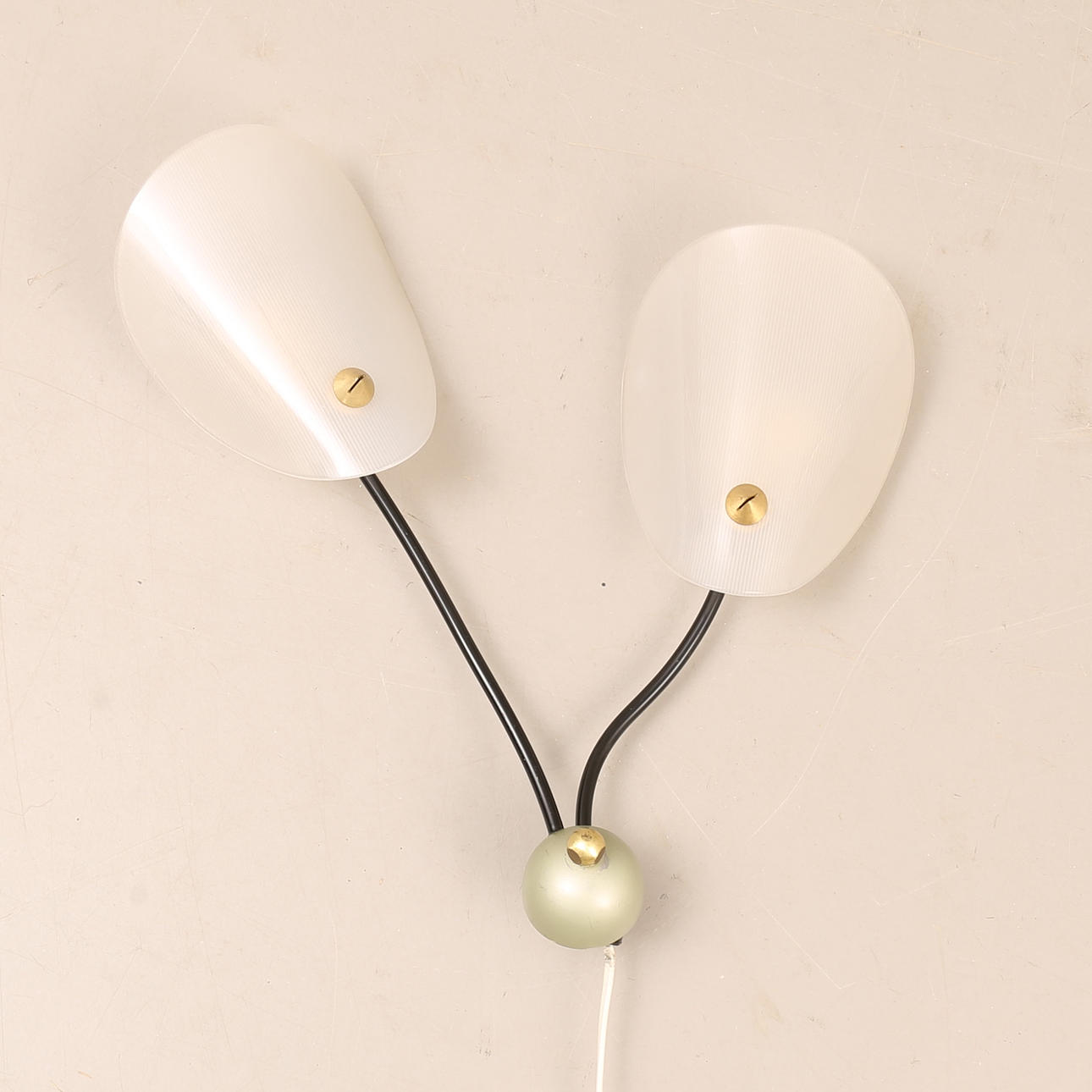 Wall lamp, plastic, metal, 20th century.