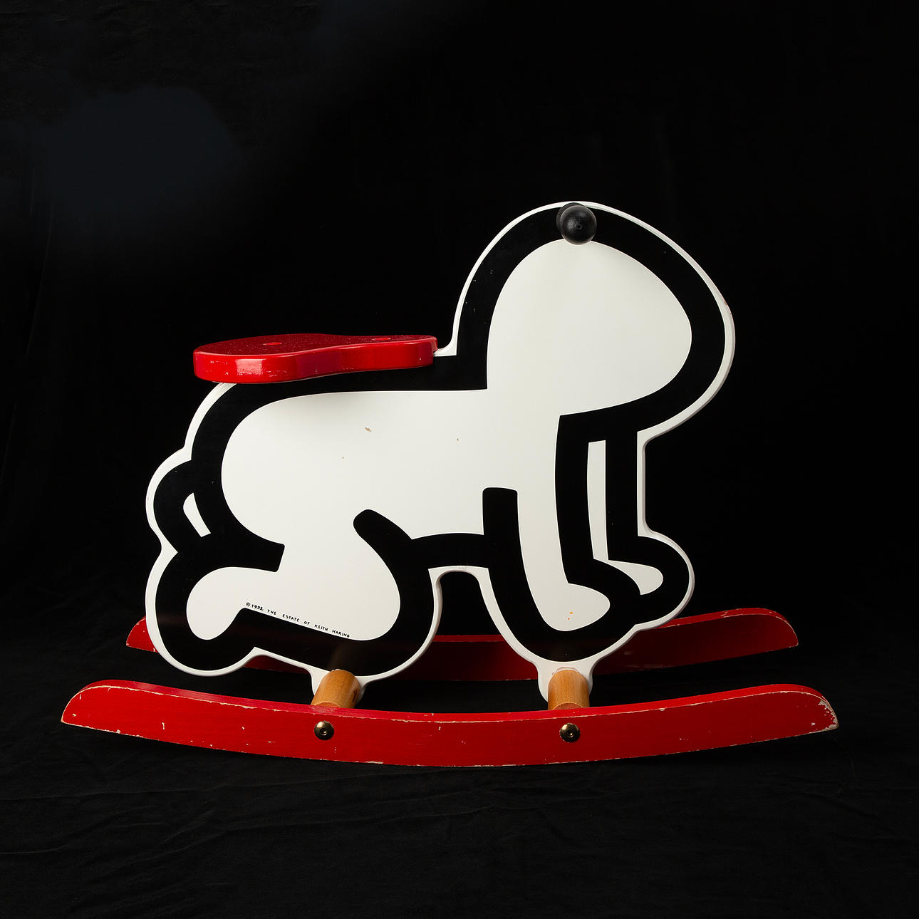 KEITH HARING. Gungstol för barn, bemålat trä.