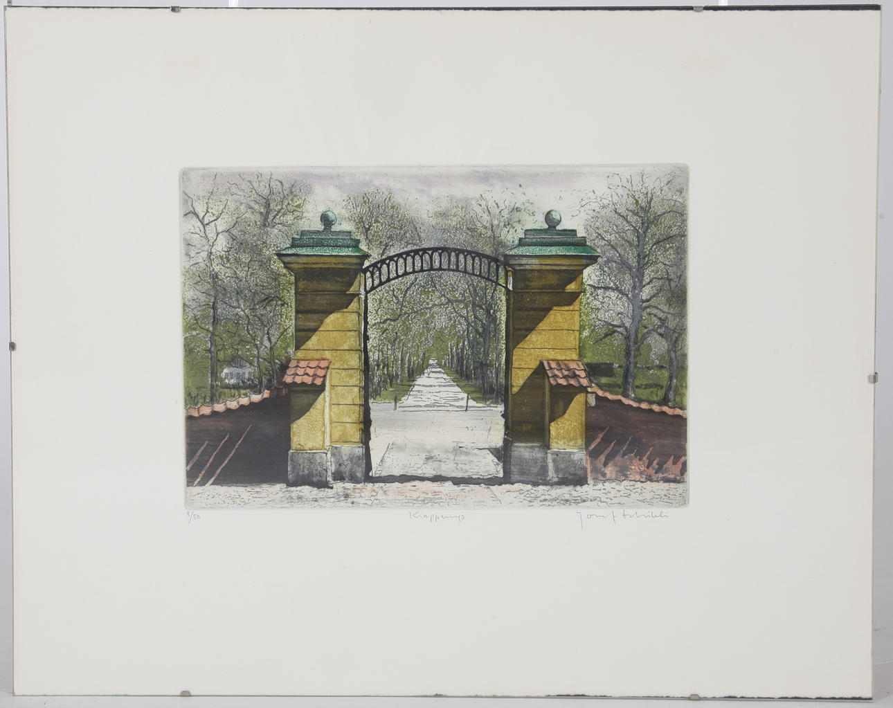 JOSEF MARTIN SCHIBLI. 1925-2019. Etching, “Krapperup”, signed.