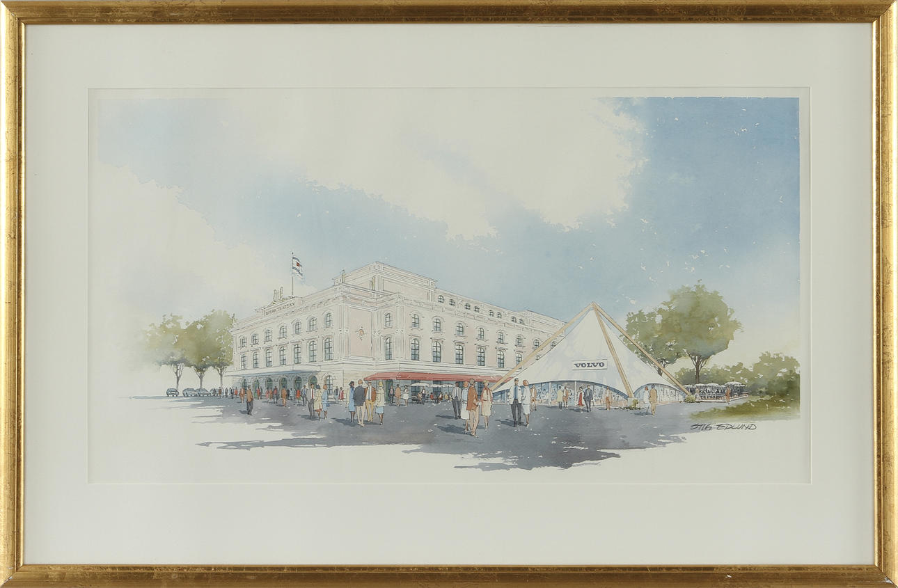 STIG EDLUND. Akvarell, signerad.