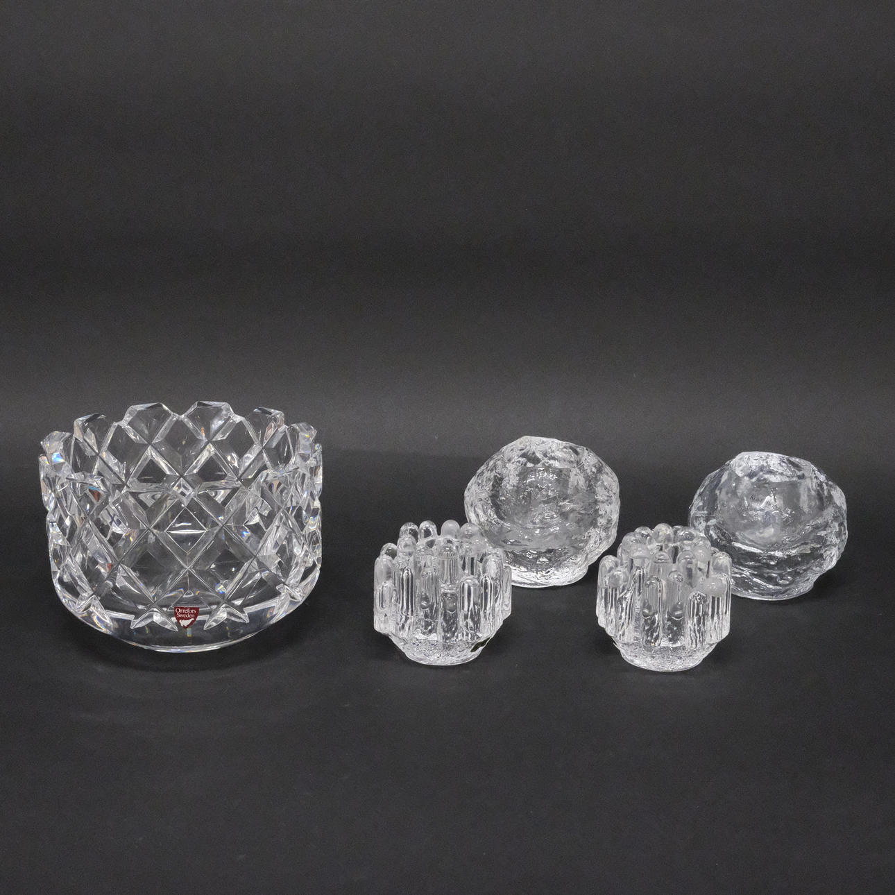 ORREFORS AND COSTA, 5 PIECES.