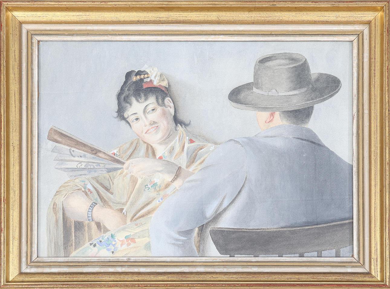 AFTER ANDERS ZORN. Watercolour, “flirten” signed, dated 1906.