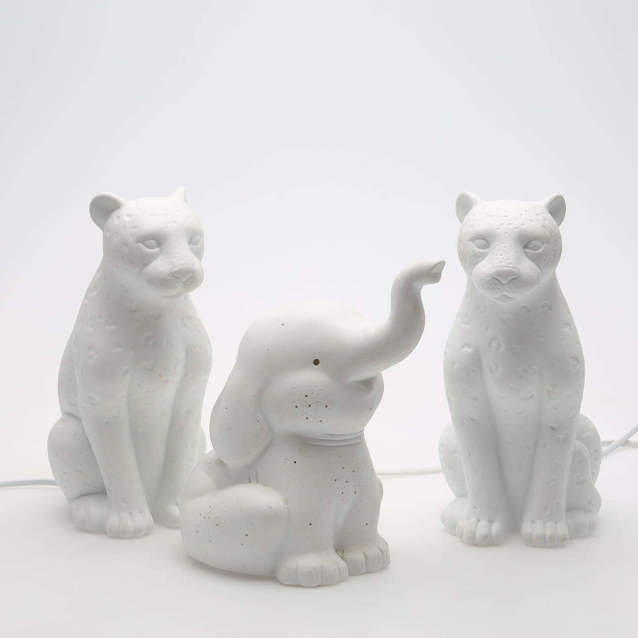 BORDSLAMPOR 3 st i form av djur.