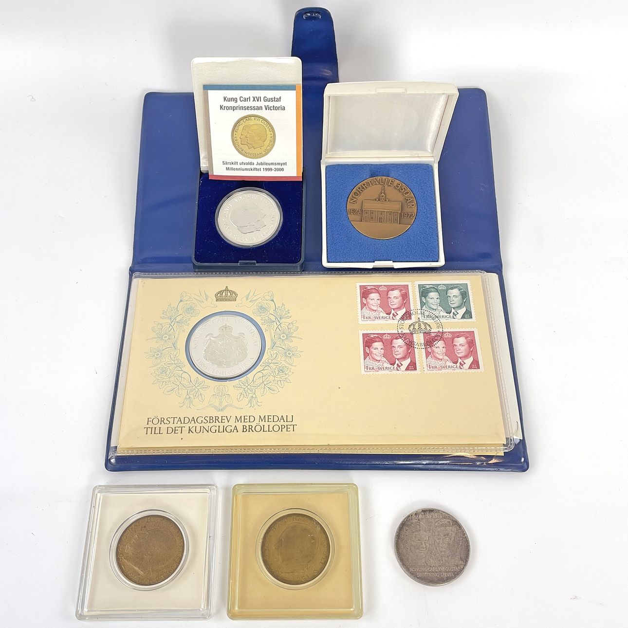 COMMEMORATIVE COINS, 6 pcs, including silver.