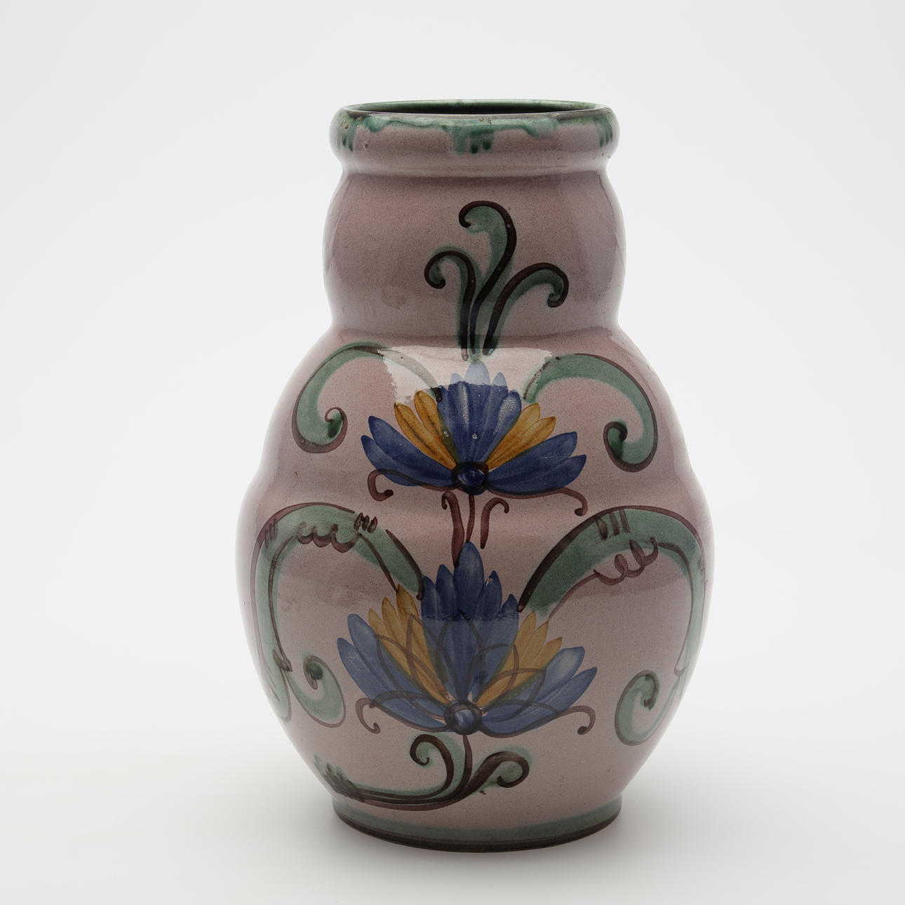 Vase, glazed earthenware, marked U.