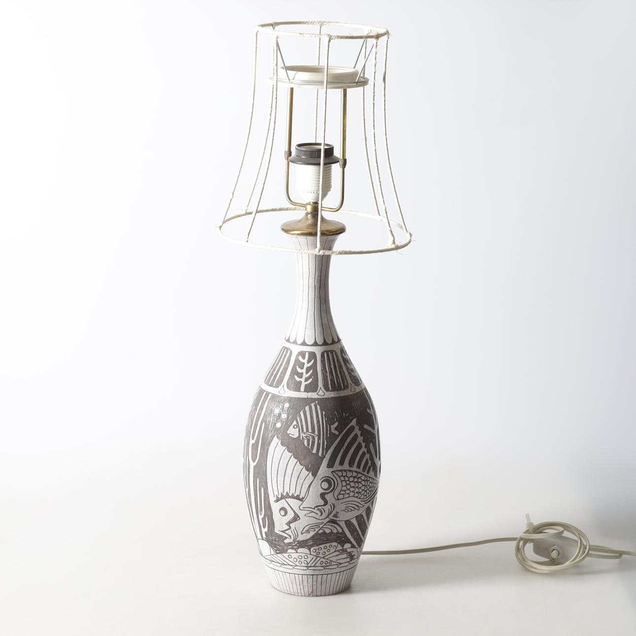 SVEN TÖRNGREN. A ceramic table lamp, signed, mid 20th century.