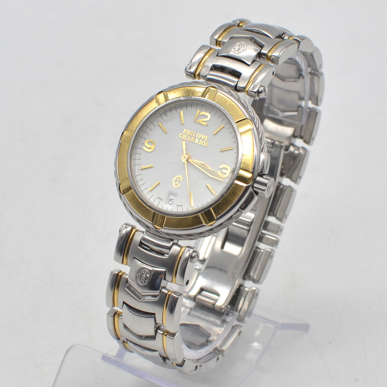 PHILIPPE CHARRIOL, WRISTWATCH, QUARTZ MOVEMENT, DAY-DATE DISPLAY