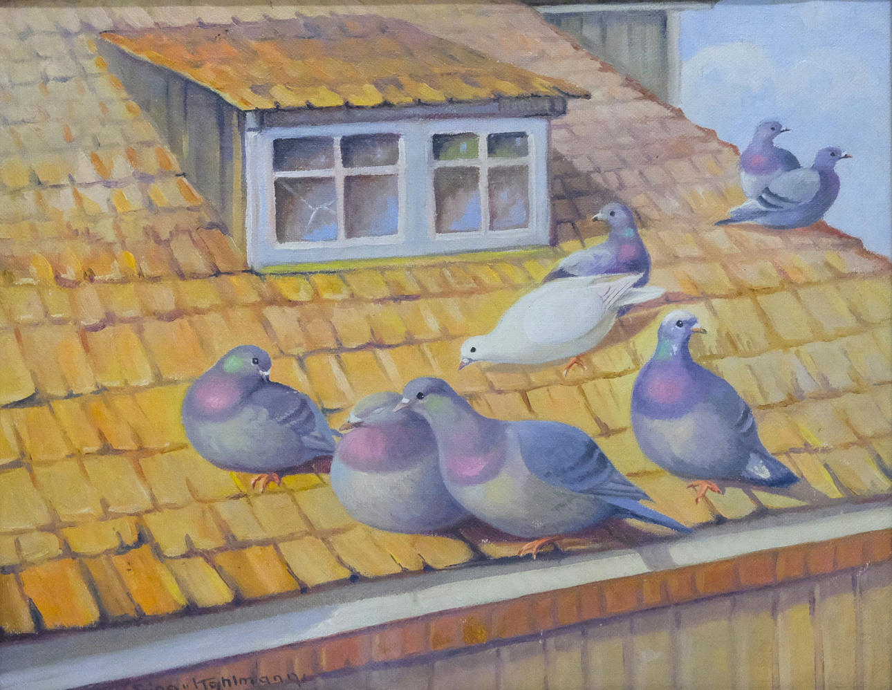 EJNAR KOHLMANN. "DUVOR", OLJA PÅ DUK.