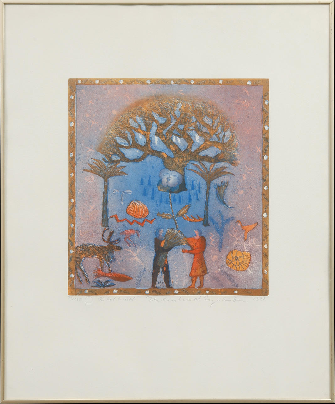 HELMTRUD NYSTRÖM. “Small tree”, colour etching signed, numbered 97/125 and dated 1990.