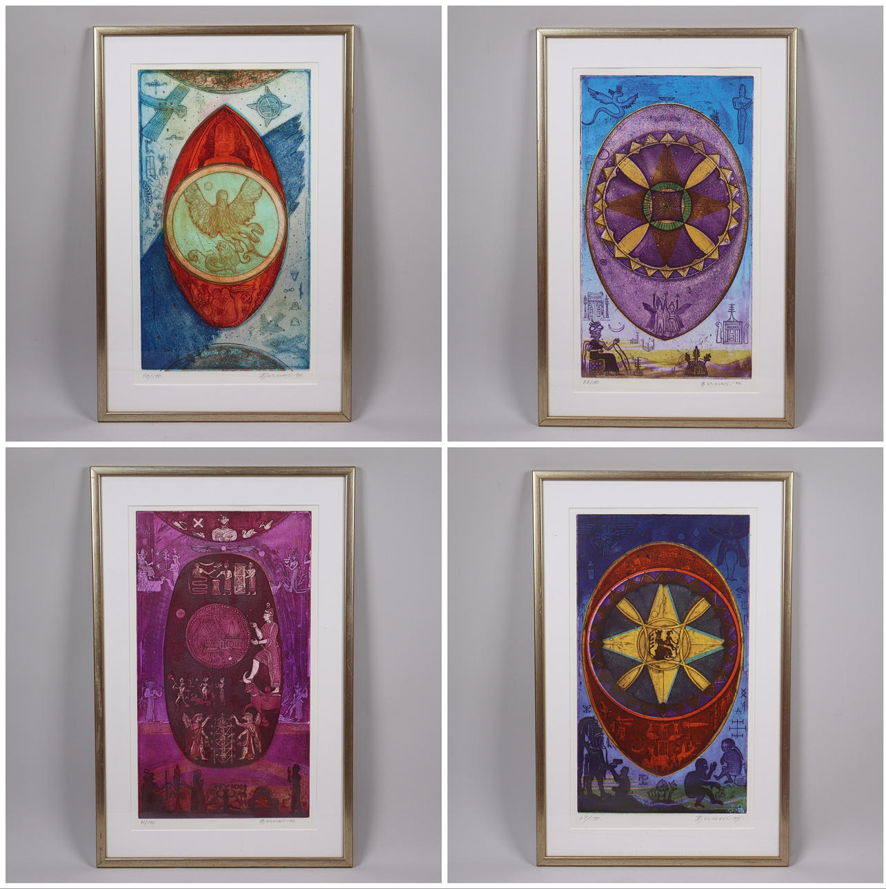 CURT BJERNEVI. lithographs, compositions, 4 pcs.