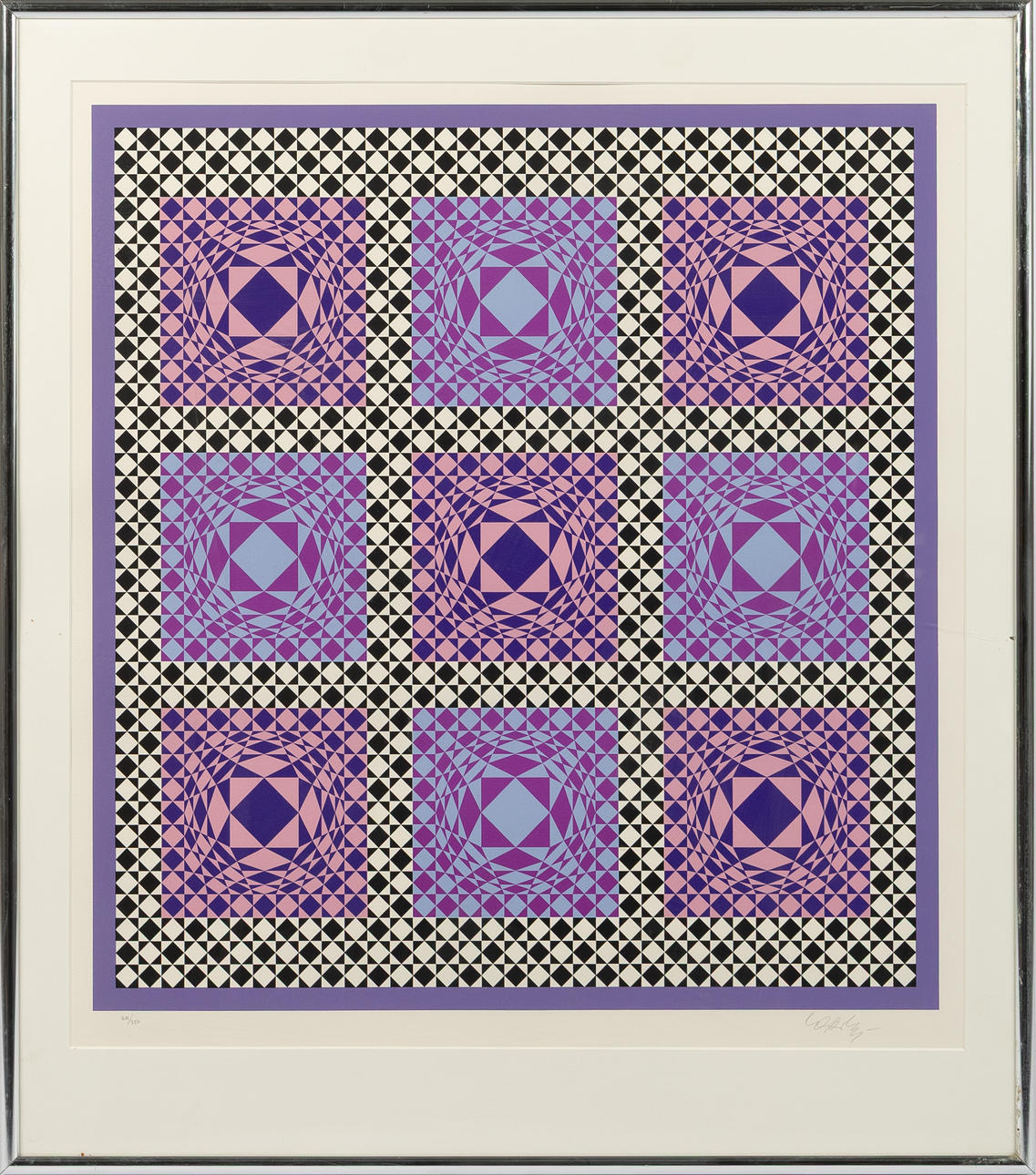 VICTOR VASARELY. Composition, color screen printing.