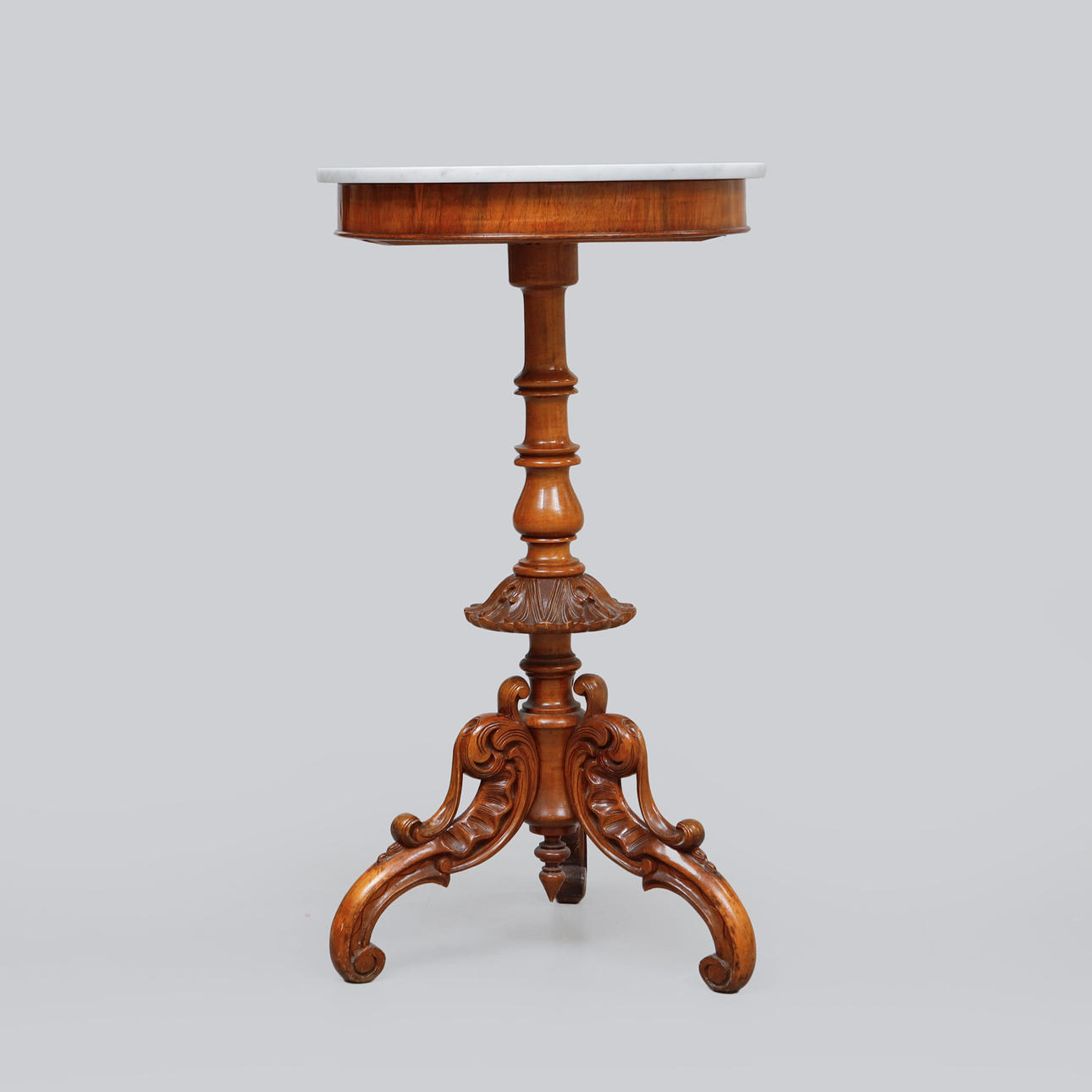 A late 19th century Neo-Rococo pillar/ side table.