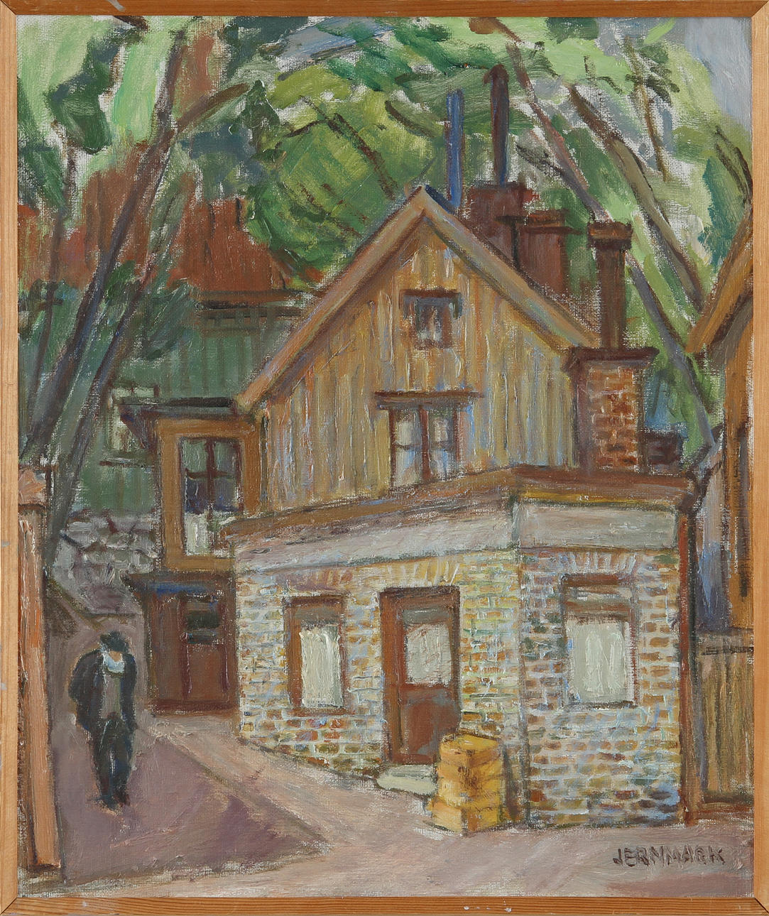 SIGGE JERNMARK. Olja på pannå, signerad.