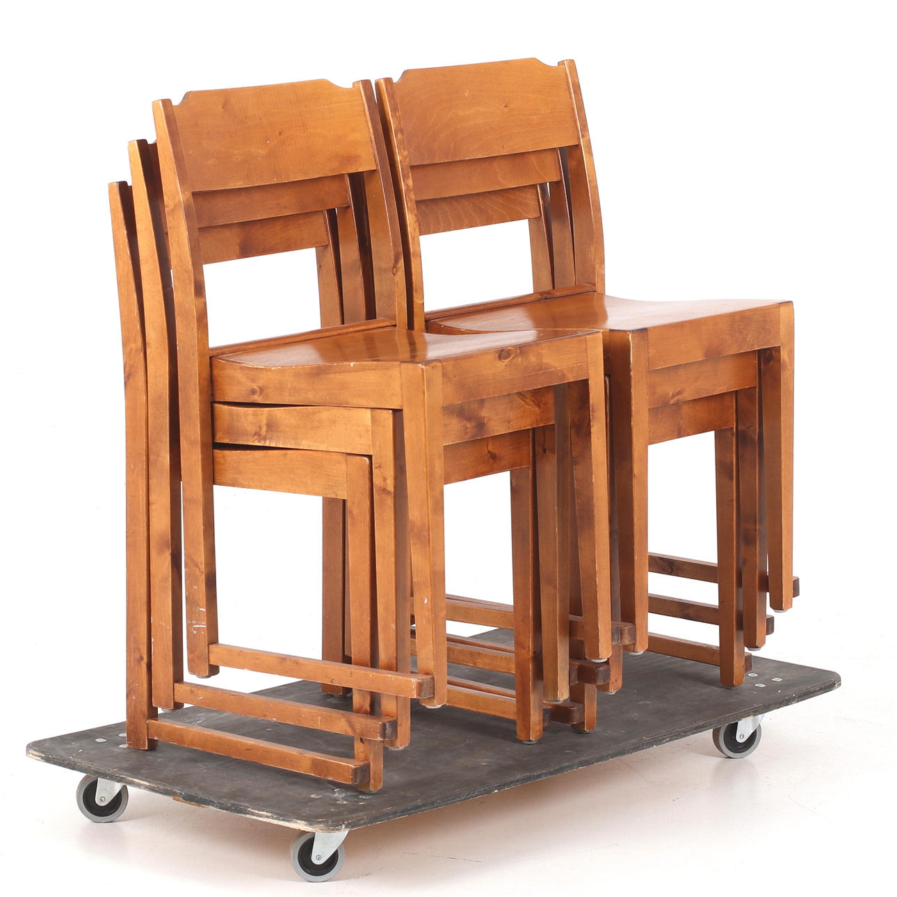 STOLAR, 6 st, Orkestermodell, stapelbara, 1900-tal.