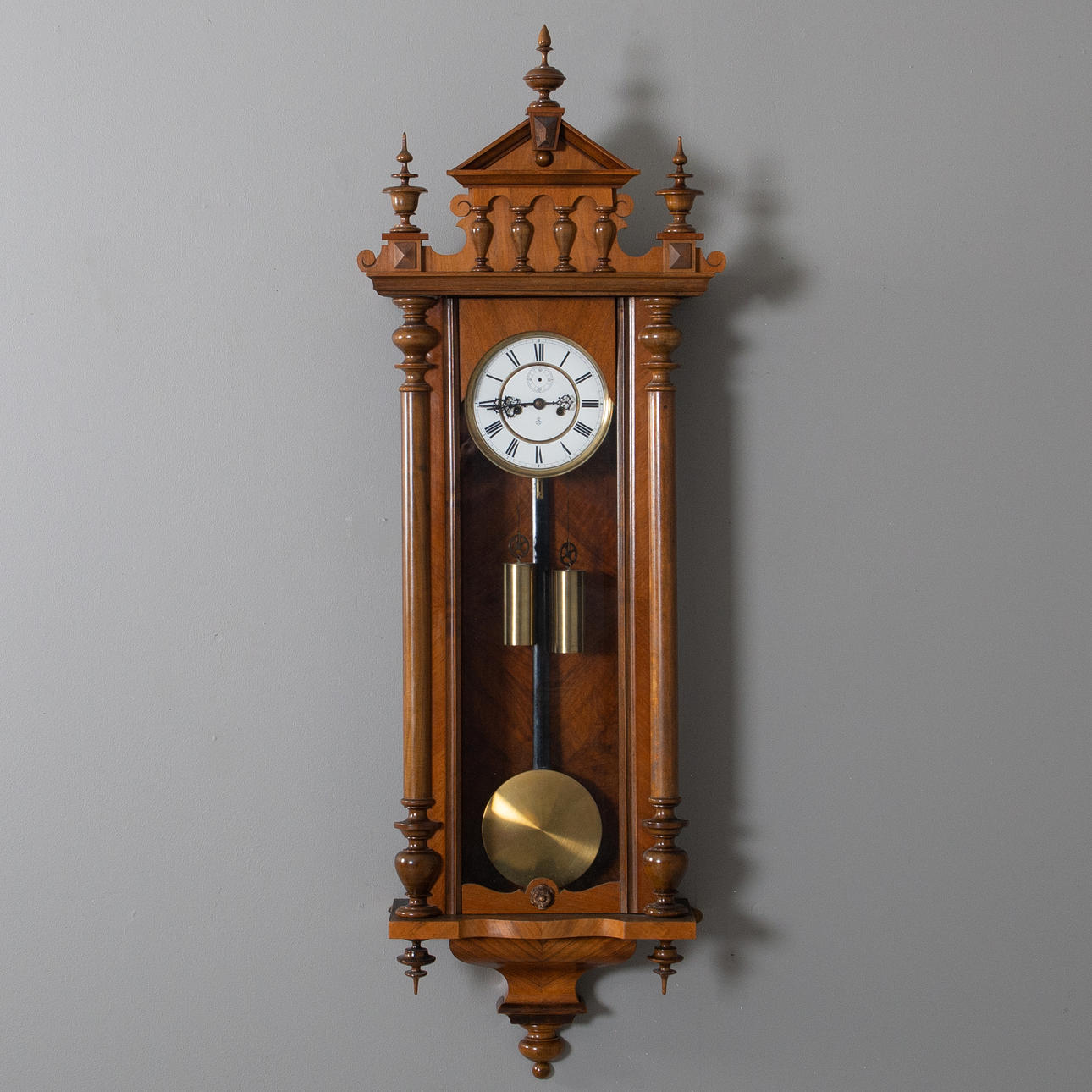 A late 19th century German wall clock by Gustaf Becker.