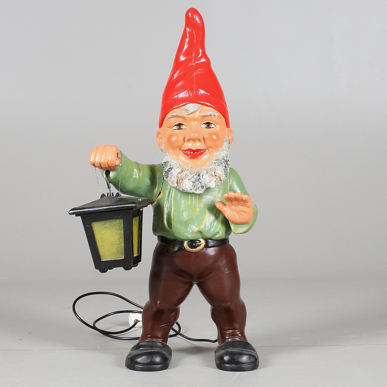 JULTOMTE, målad terracotta, Heissner, Tyskland 1950-talet.