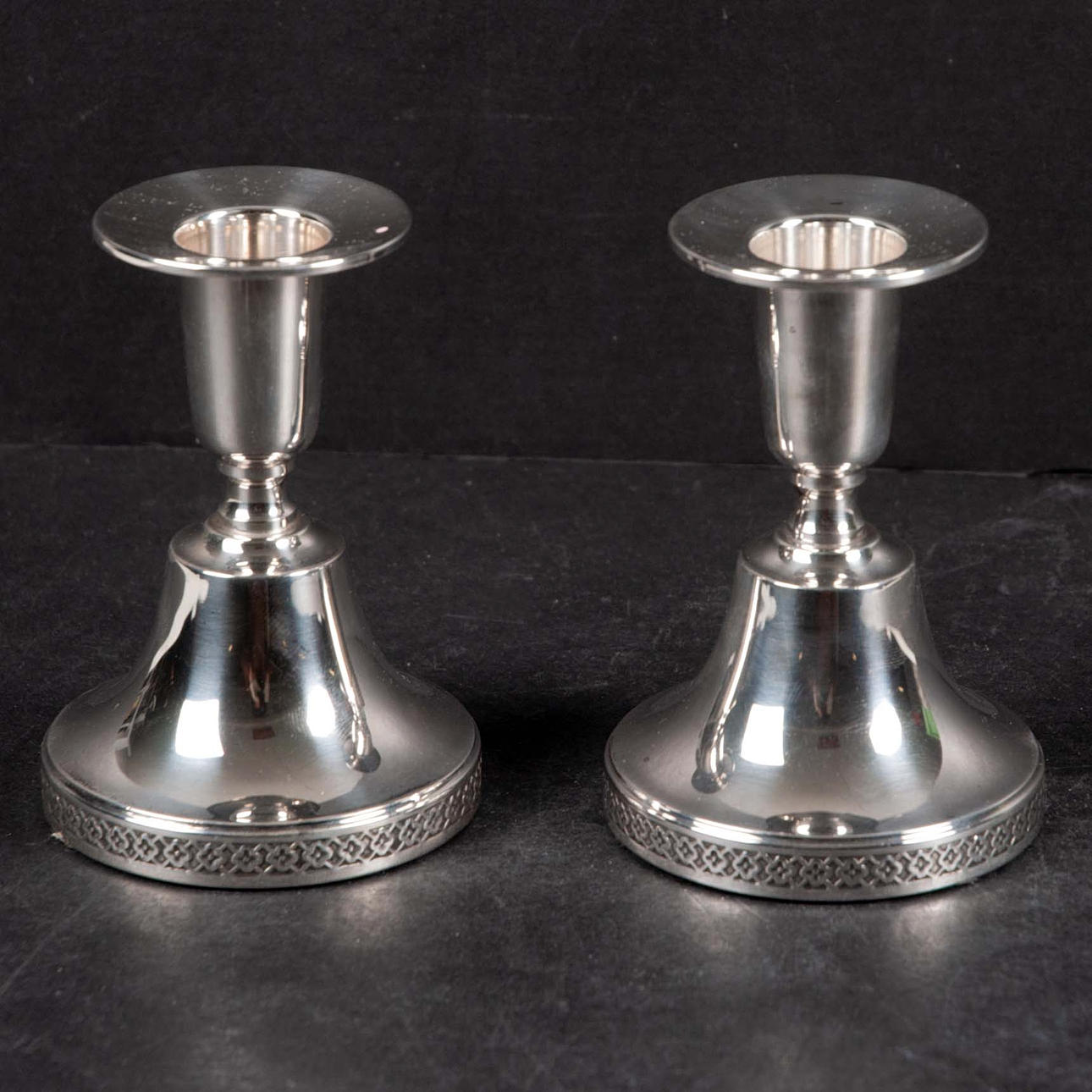 CANDLESTICKS, silver, a pair, ceson.