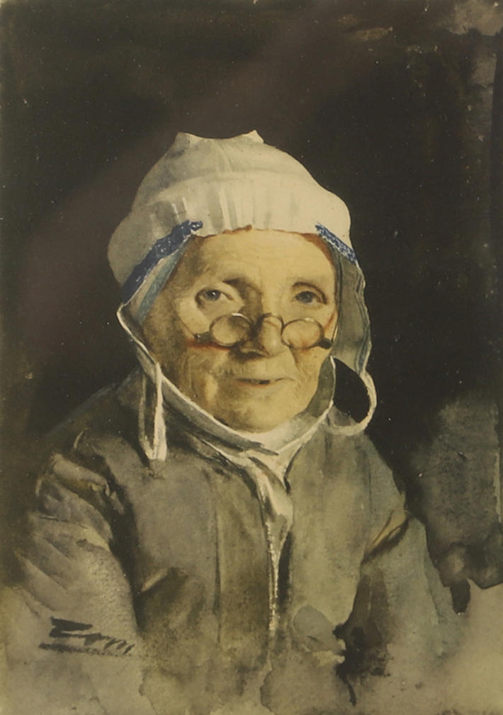 ANDERS ZORN. EFTER. Grandmother, tryck.