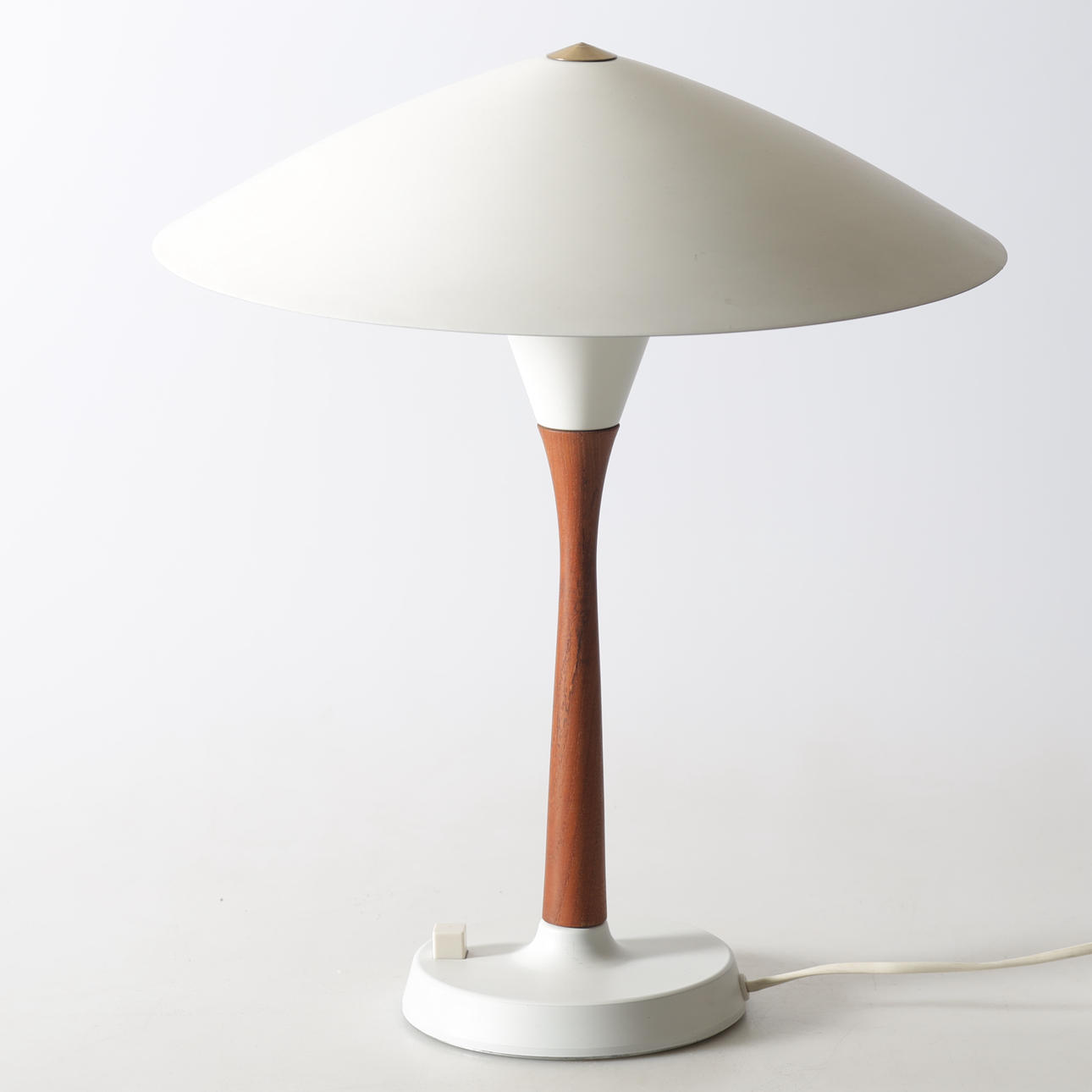 A table lamp, teak & sheet metal, 1960s.