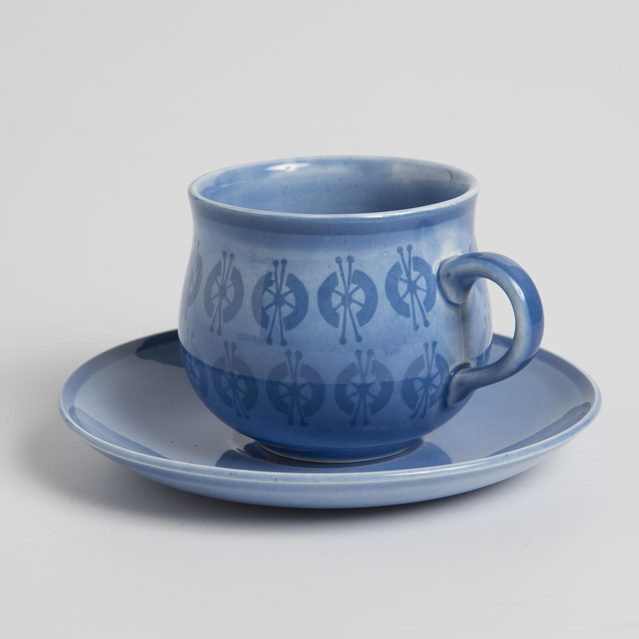 KAFFEKOPPAR MED FAT, 16 delar, "Josefin", Lisa Larson, Gustavsberg.