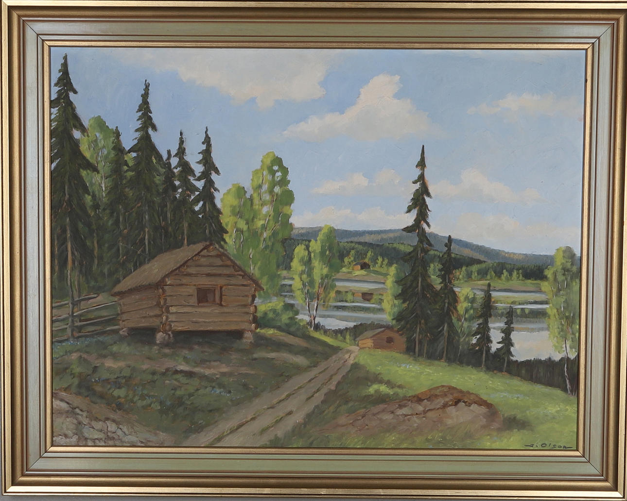 OIDENTIFIERAD KONSTNÄR. oil on panel, signed J. Olson.