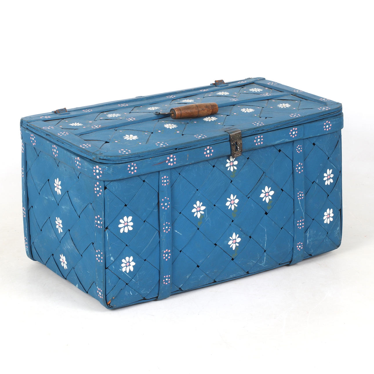 A painted chipboard basket, 20th century.