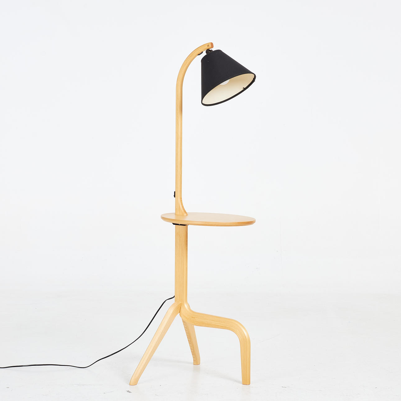 FLOOR LAMP, with table top, wooden frame, Markslöjd.