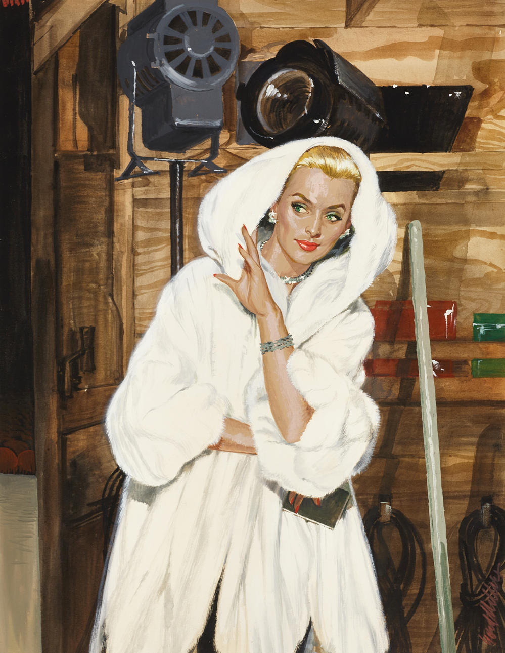 GERD MILLER (1925-1988). Behind the scenes, signed, gouache.