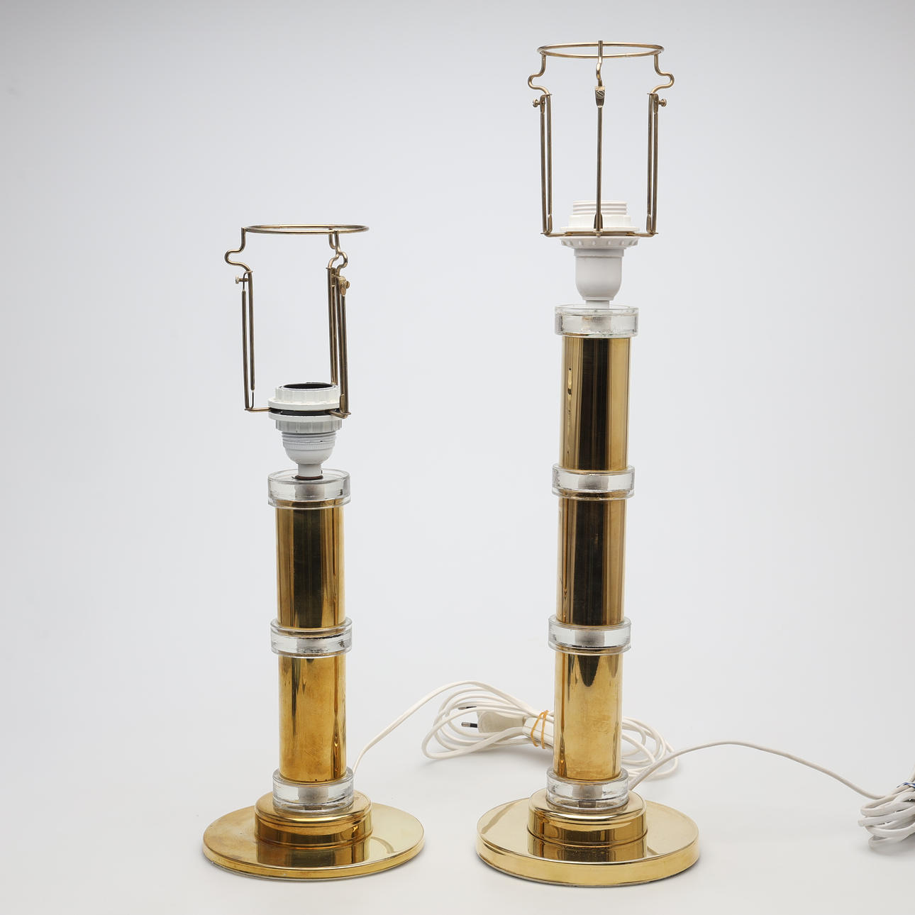 BORDSLAMPOR, 2 stycken, glas samt metall, Gnosjö.