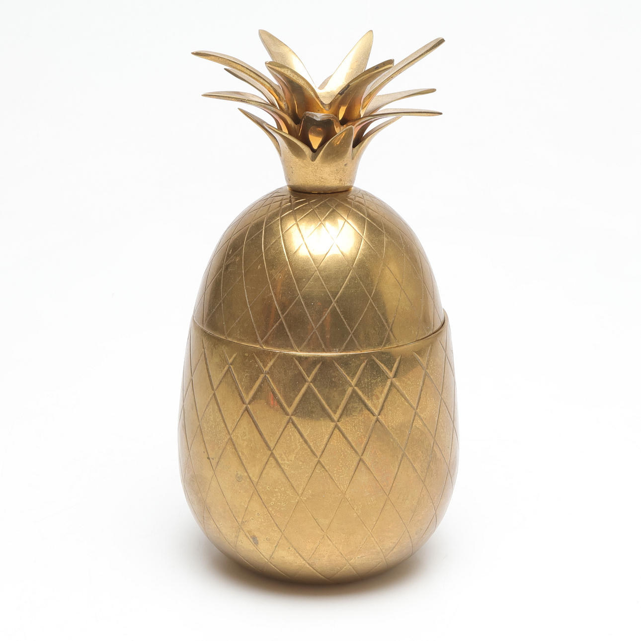 LOCKBOX, yellow metal shape of pineapple.
