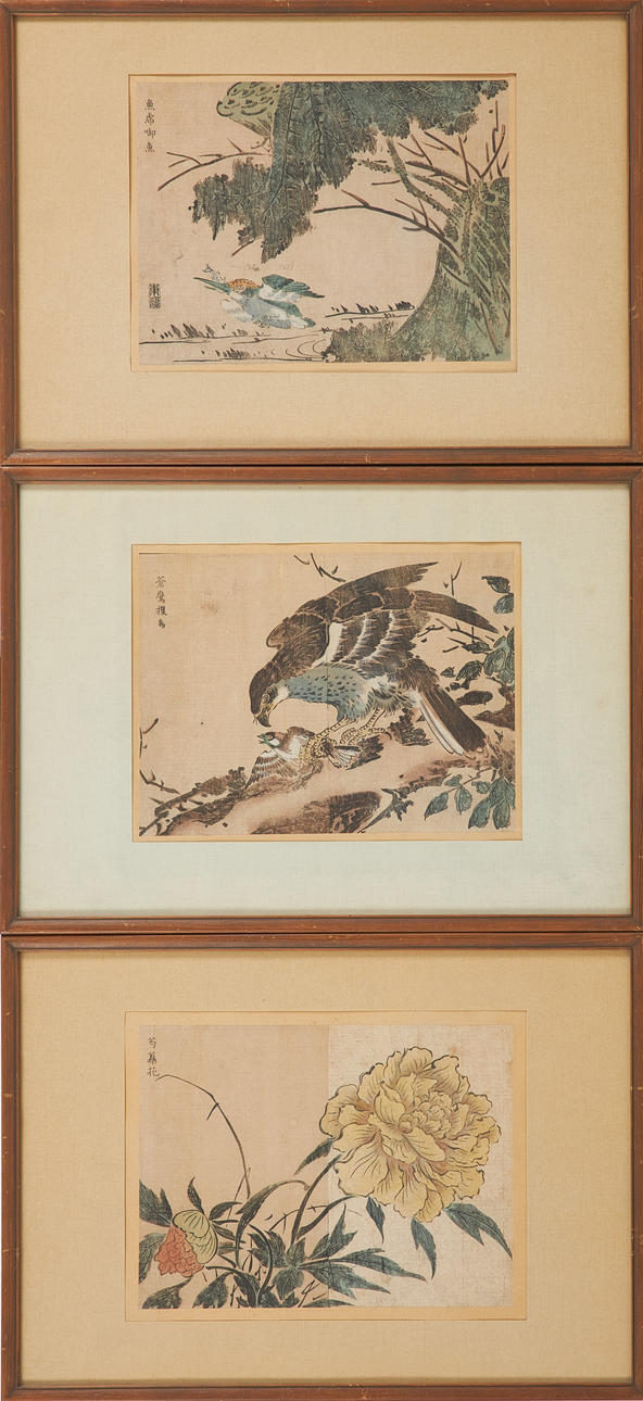 OIDENTIFIERAD KONSTNÄR. Three 20th century woodcuts.