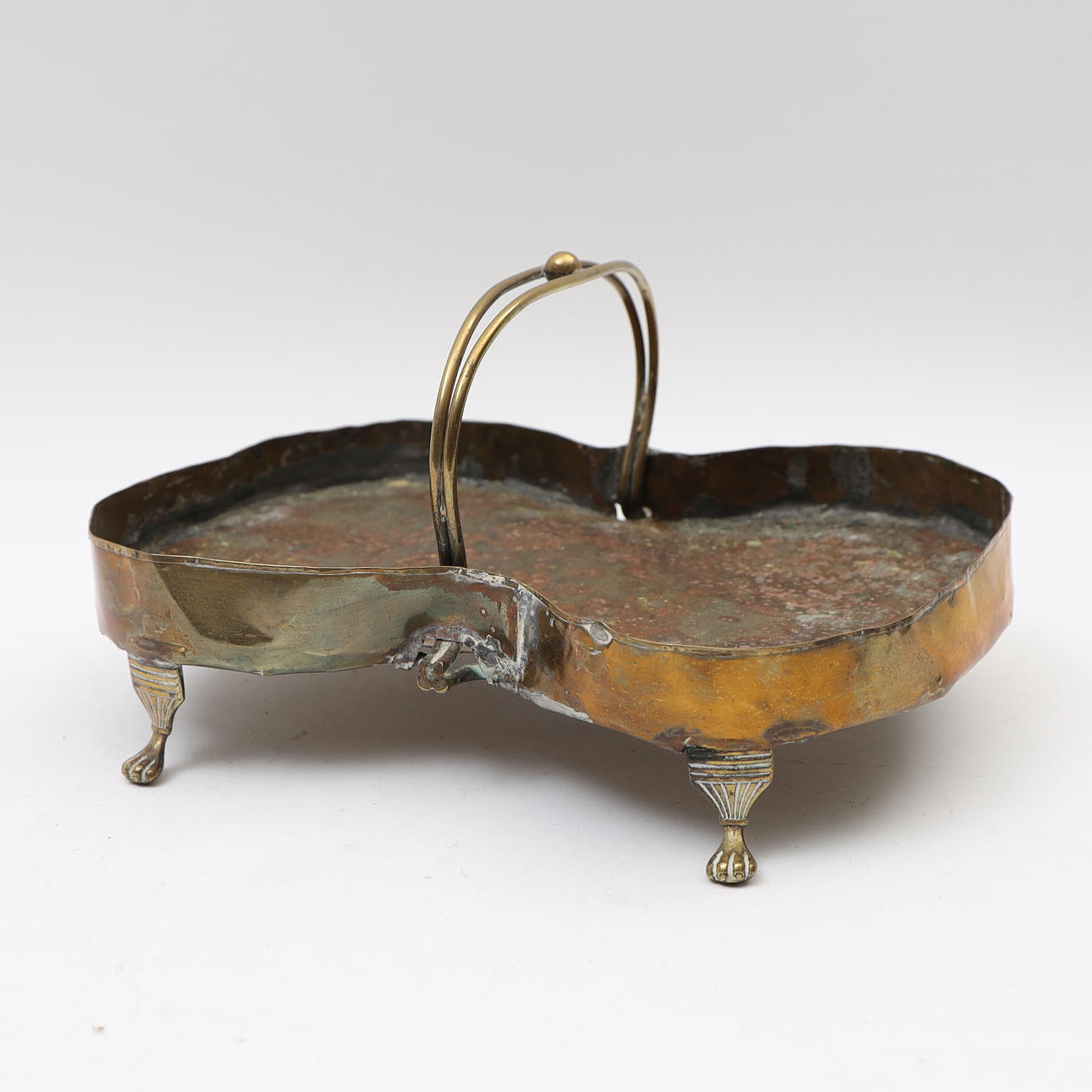 A 19th century brass serving dish.