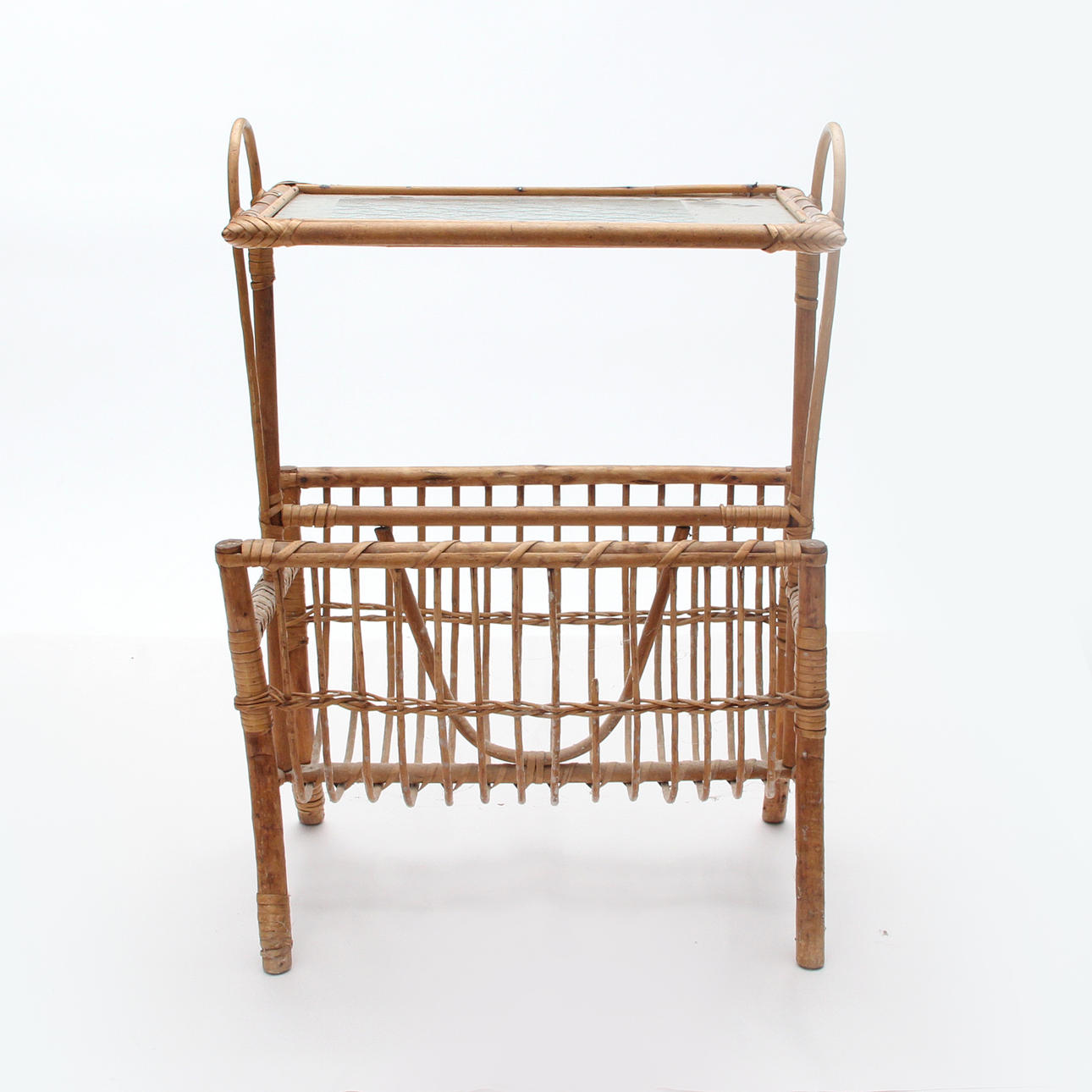 FLOWER TABLE with magazine stand.