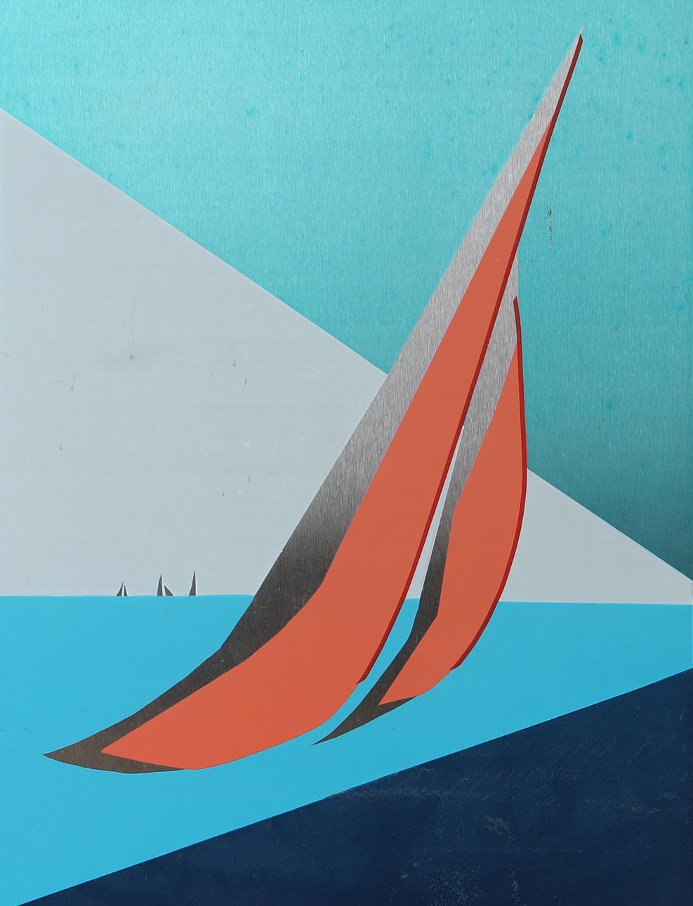 JAN NORÉN. “Regatta”, serial graphic, signed.