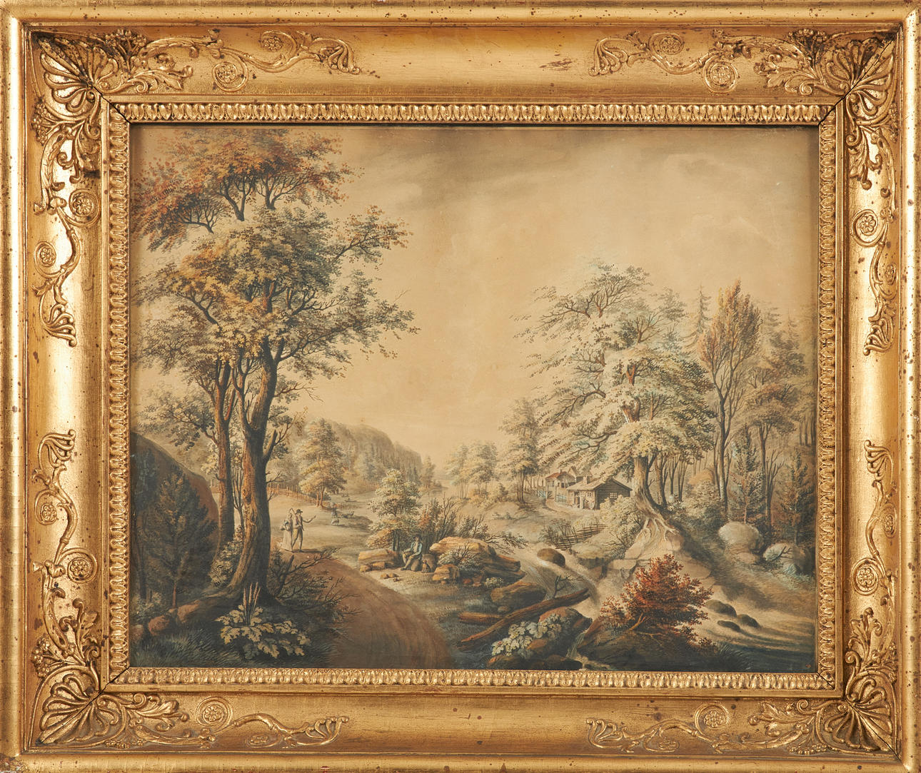 OIDENTIFIERAD KONSTNÄR. pastel landscape, watercolour, indistinctly signed, dated 1802.
