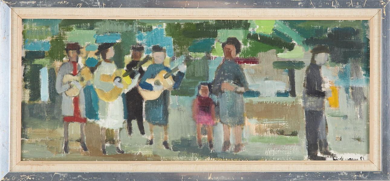 HARRY WICHMANN. Musicians, oil on panel, signed Wichmann.