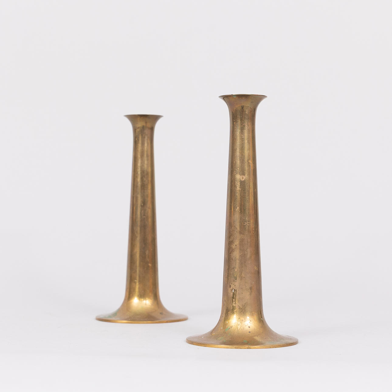 TORBEN ØRSKOV. Candlesticks, a pair, brass, Denmark.