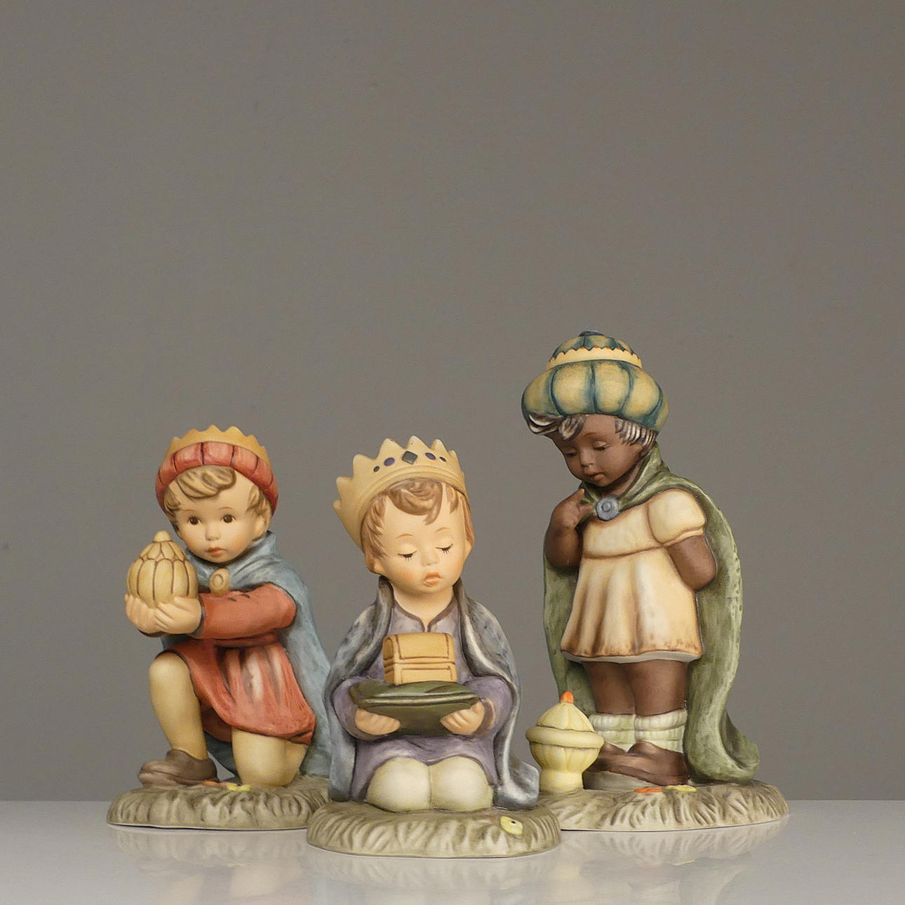 Three Wise Men porcelain figurines, Berta Hummel, Goebel.